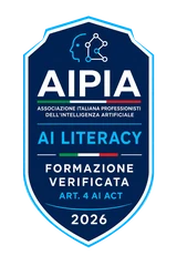 AIPIA AI Literacy 2026 badge, verified training, art. 4 AI Act
